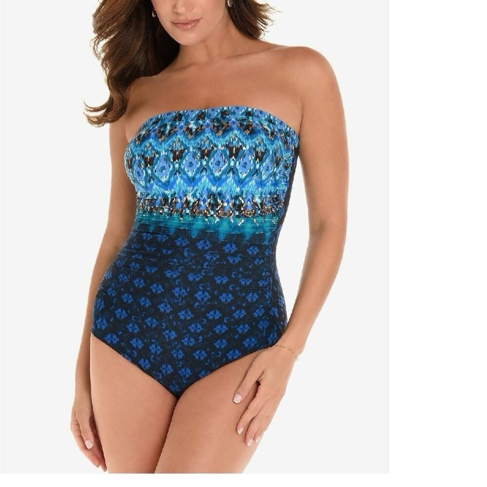 Miraclesuit Untamed Avanti Strapless One Piece Swimsuit Size 10 ( No Straps)